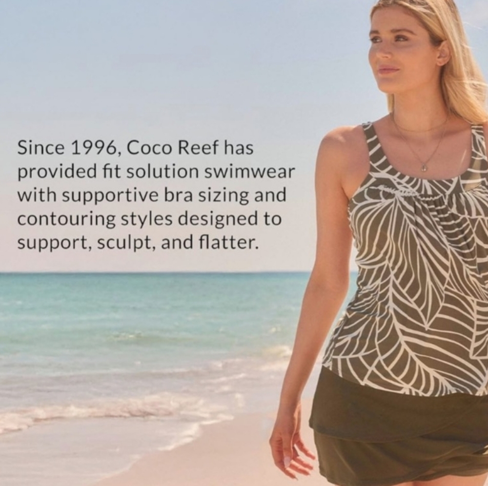 ( COCO REEF ) Bra Sized Allover Slimming One-Piece Swimsuit, 34DD (M - L) - Picture 15 of 16